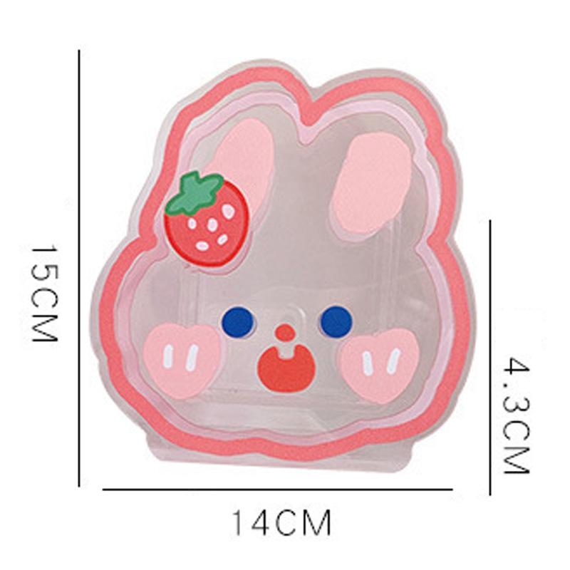 Transparent Pen Container Multifunctional Cute Cartoon Acrylic Makeup Brush Storage Case for Office Desk Makeup Table
