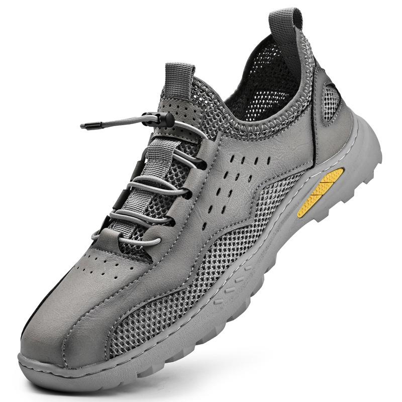 

2025 live broadcast summer new mesh shoes breathable mesh shoes men s hollow sandals soft sole men s casual shoes 46