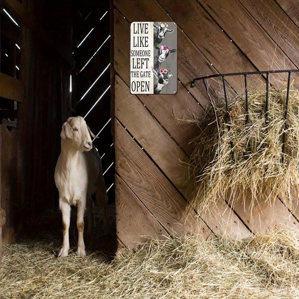 Vintage Goat Sign - Humorous 8x12 Inch Farmhouse Decor for Animal Lovers