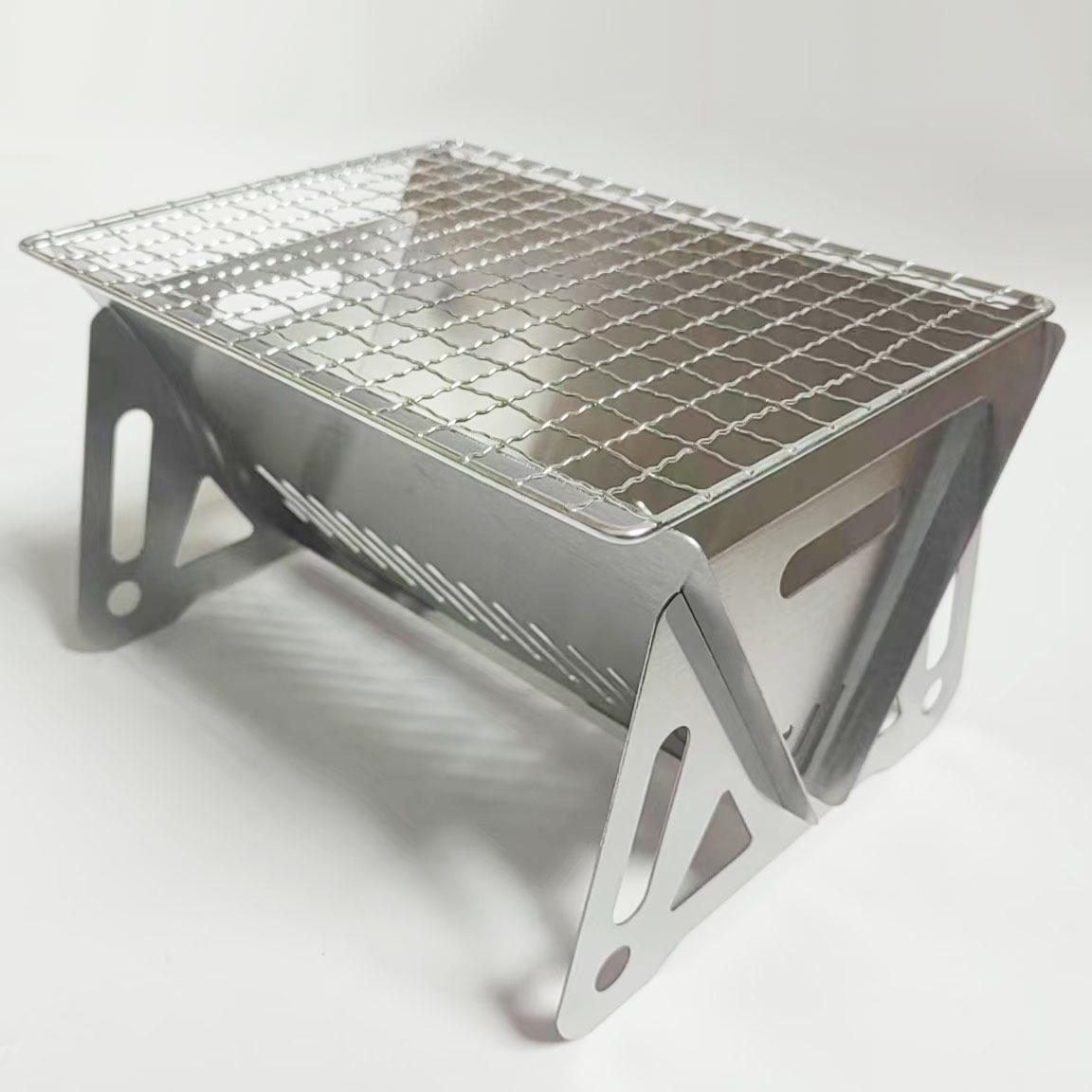 

Складной угольный гриль из нержавеющей стали для кемпинга на открытом воздухе и дома. Small (20x15cm)