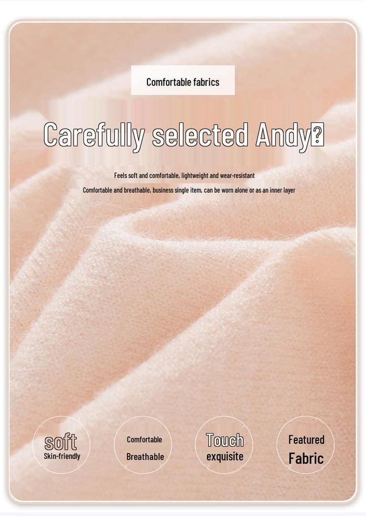 2025 Spring/Summer Andy Velvet Men's Knit Polo Minimalist Pullover Short Sleeve T-shirt