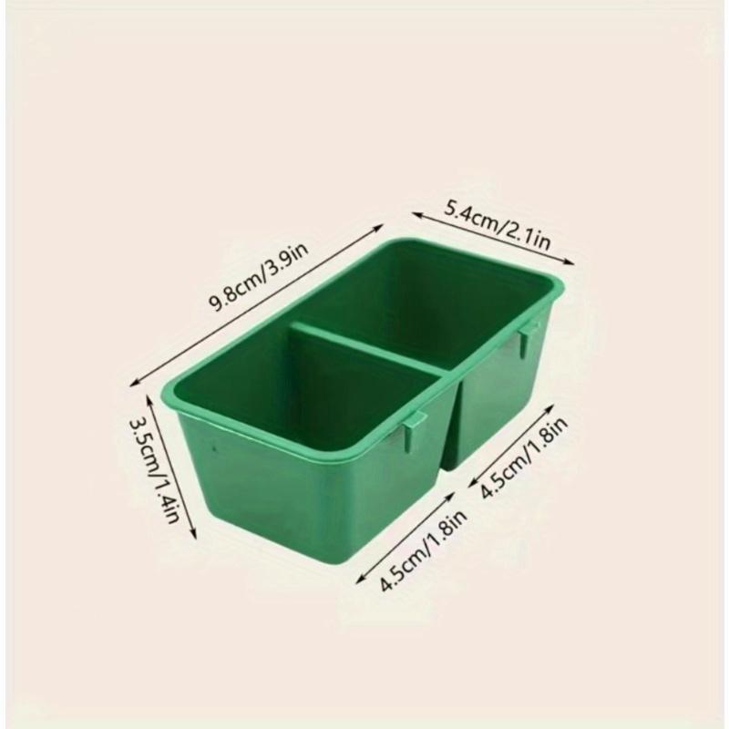 

Green Bird Feeder Boxes - Durable Plastic, Dual Compartment for Food & Water, Easy to Clean, Perfect for Parrots & Small Pets, Includes Seed Pan 1PC
