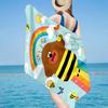 Bee's Rainbow Adventure Beach Towel, Super Soft Microfiber, Gift for Her/Him, Birthday, for Pool, Beach, Travel, Home Decor Fan Gifts