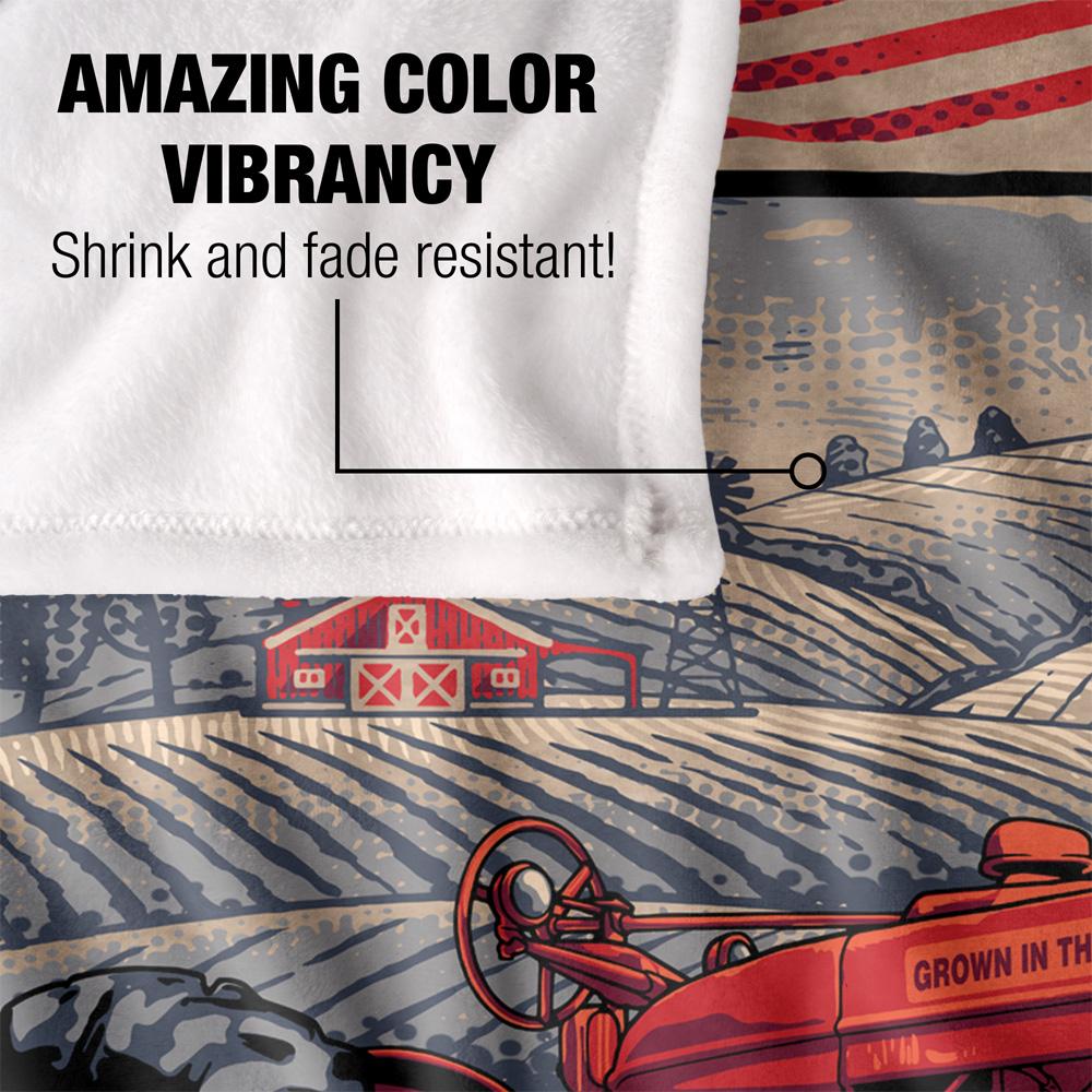 JQ Licensing Rle American Farmland Silky Tractor Supersoft Blanket