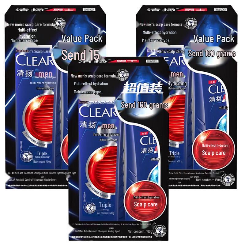 

CLEAR Anti-Dandruff Hydrating & Nourishing Shampoo Triple Pack