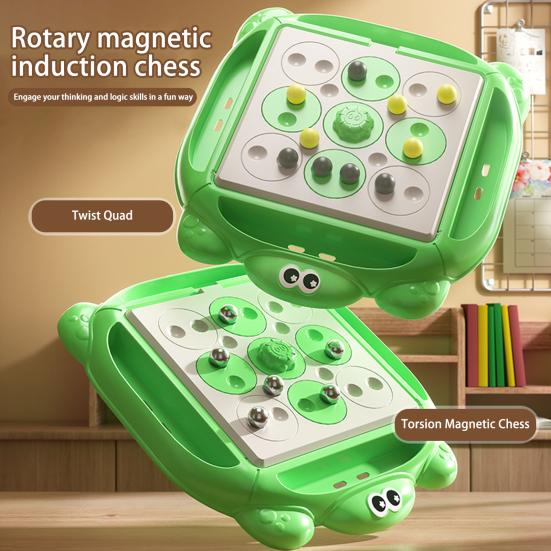 

1 комплект вращающейся магнитной шахматной настольной игры, интерактивное мышление для родителей и детей, тренировка логического игрока, 2 обучающих магнита B