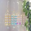 Faux Crystal Suncatcher Wind Chimes for Outside Prisms Window Hanging Rainbow Maker