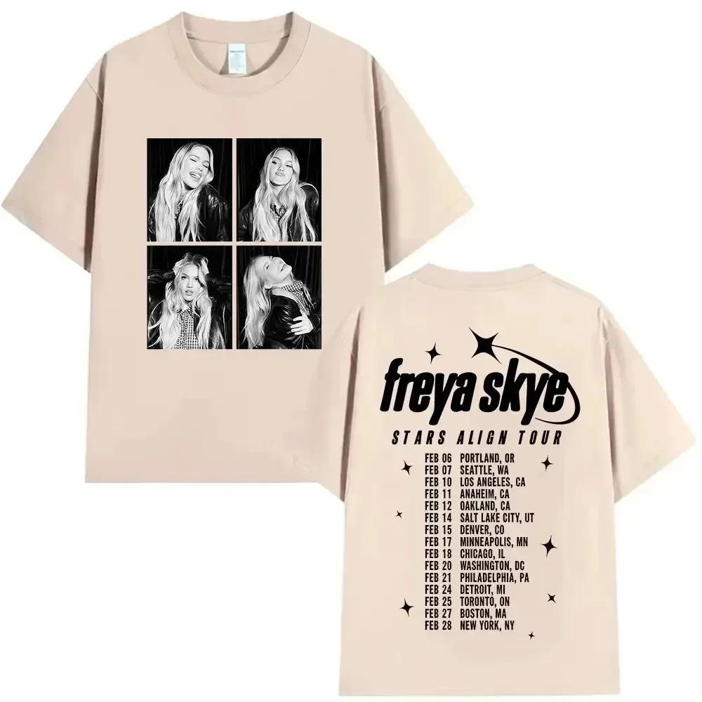 

Freya Skye Stars Align 2026 Tour Printed Cotton TShirt Hip Hop Pop American Retro Style Unisex Fashion WOMEN And Unisex Tshirts 4XL