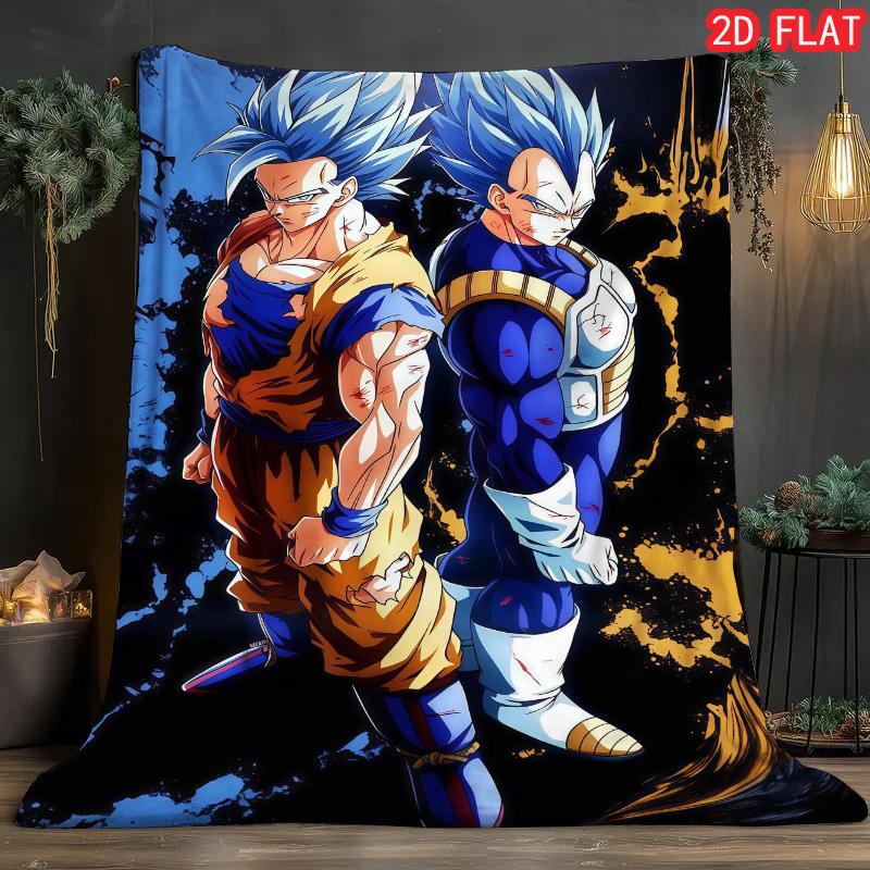 Dragon Ball Gift Blanket High Quality Printed Flannel Blanket for Anime Fans Family Friends THW