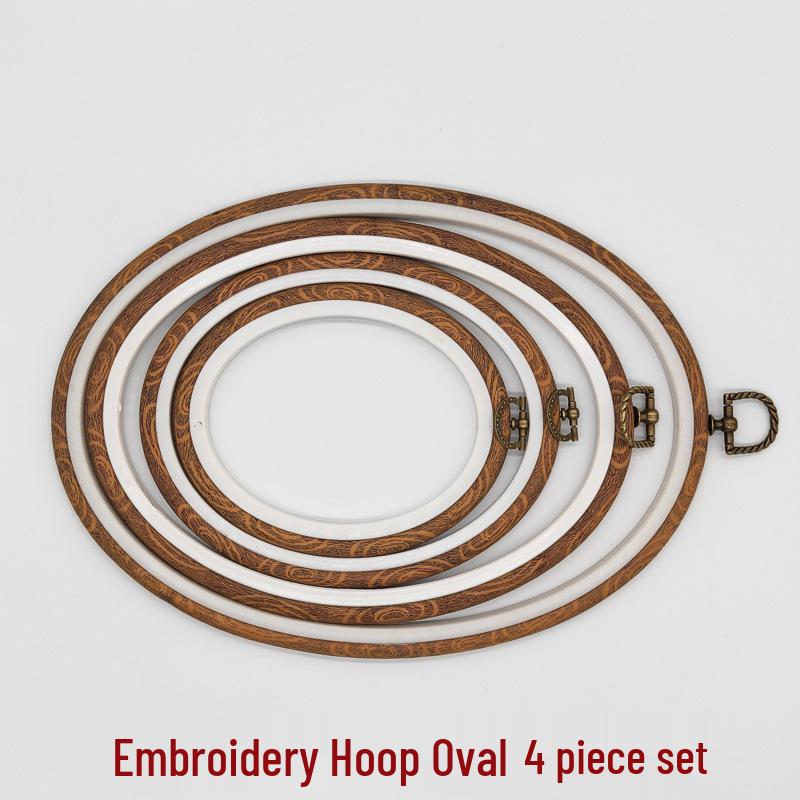 Plastikowa tamborek w stylu vintage: Drewniana rama do haftu krzyżykowego 22cm do zawieszenia na ścianie