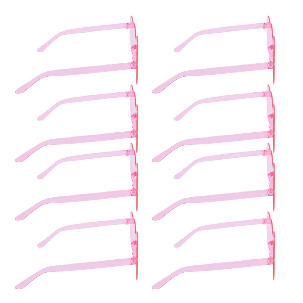 8 Pairs Heart Shaped Sunglasses Love Pink Candy Color Rimless Heart Shaped Sunglasses for Women Pink
