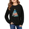 Children's Fashionable Casual Long-sleeved Loose Christmas Print Pullover Sweatshirt
