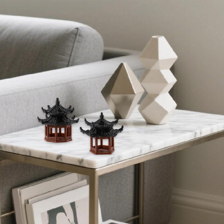 Miniature Pagoda Statues Artistic Chinese Cultural Building 3D Models Safe and Friendly to Nature Decoration