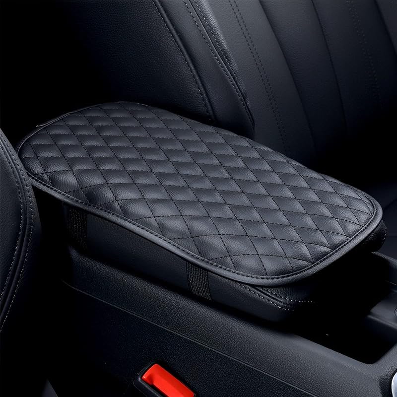 ESKONKE Car Center Console Cover PU Leather Auto Armrest Cover - Scratch Resistant/Wear-Resistant/Waterproof Universal Car Armrest Storage Box