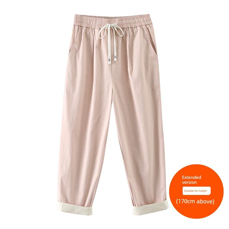 

Plus Size Women s Clothing [Three Pants Length Options] Casual Tappered Pants Autumn New Arrival Easiest for Match Casual High Waist Capri Pants Pink (above 170cm) 8xl