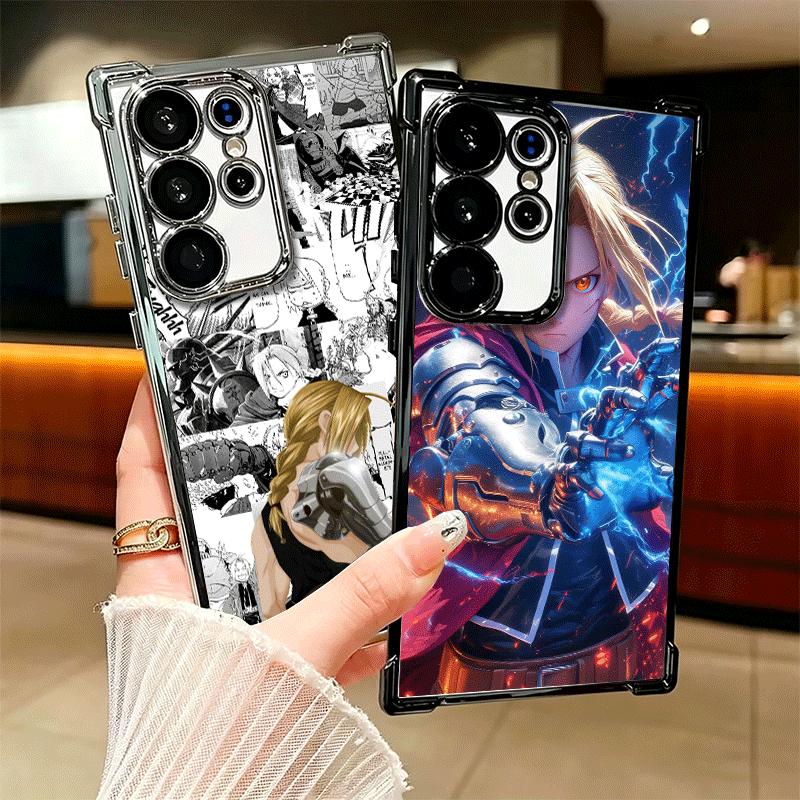F-ullmetal A-Alchemist Anime Plating Phone Case For Samsung Galaxy S24 S25 FE S26 Edge S23 Ultra S22 S21 Plus S20 Anti-Fall Aira