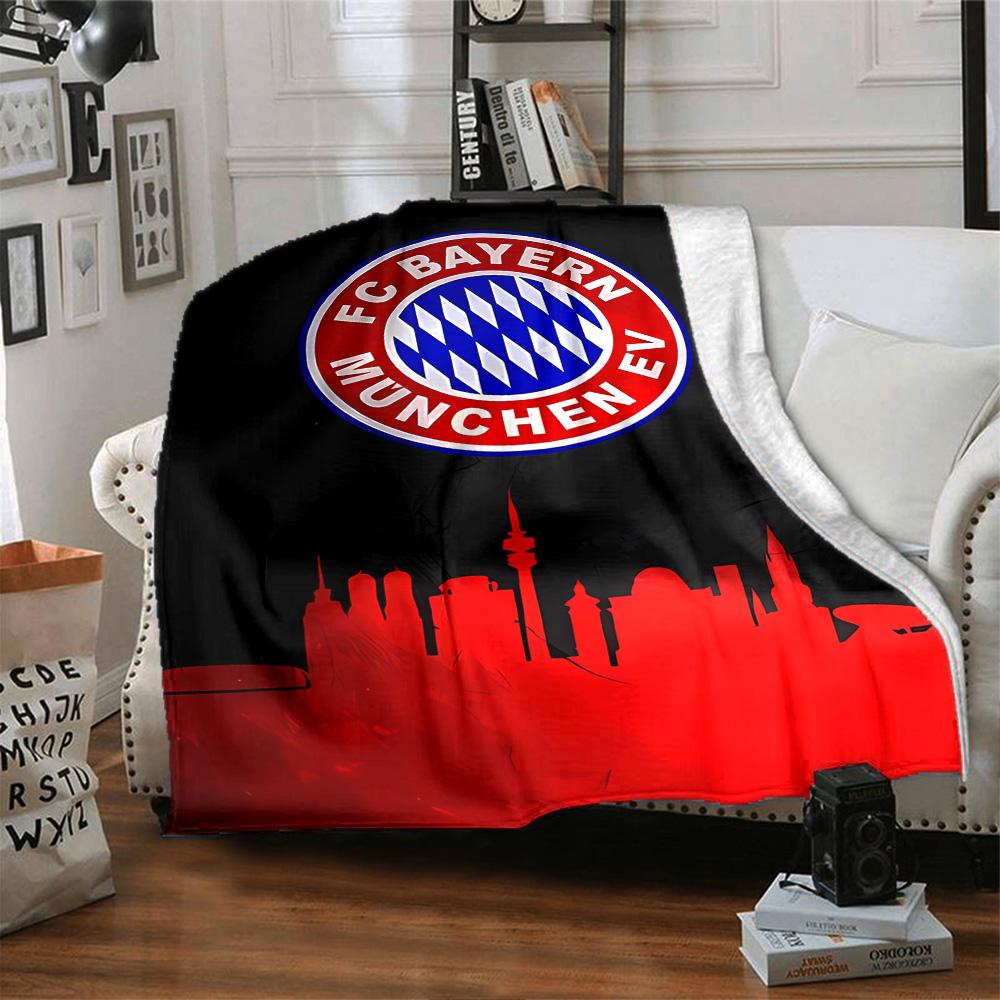 Bayern Munich Crest Blanket Warmthful Decor Perfect for Chair Bed Office Chair All-Season Use Stylish Decor Suitable for Gifting Relatives and Friends