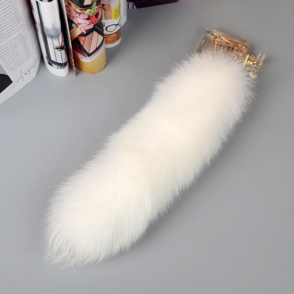 Fashion 40cm Fox Tail Keychain COS Performance Props Beautiful Tassel Key Rings Chain