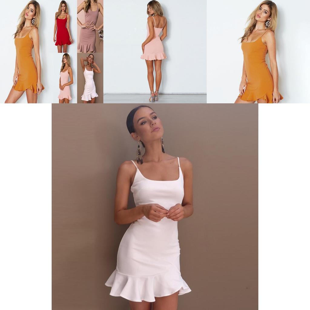 Stylish Women Fashion Mini Pleated Sling Dress Skirt Sleeveless Cocktail Dress