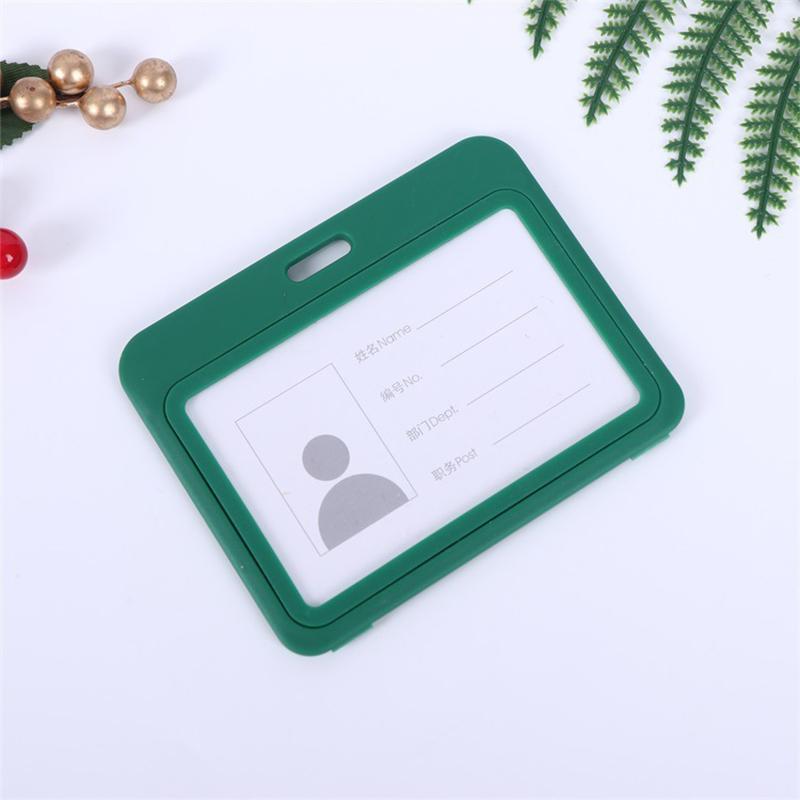 Plastic Double Sided Transparent Employees Work School Credential Badge Office Pass Id Card Holder Accessories Lanyard Decor