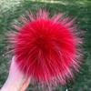13 15 cm DIY Naturfarbe Echte Waschbärfell Pompons Für Taschen Gestrickte Mütze Hüte Echtes Fuchs Fell Pompon
