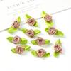 50Pcs Mini Rose Artificial Flowers Heads 2cm Buds Fabric Flower Wedding Decoration Craft Supplies Ribbon Bow-Knot Gift Decor
