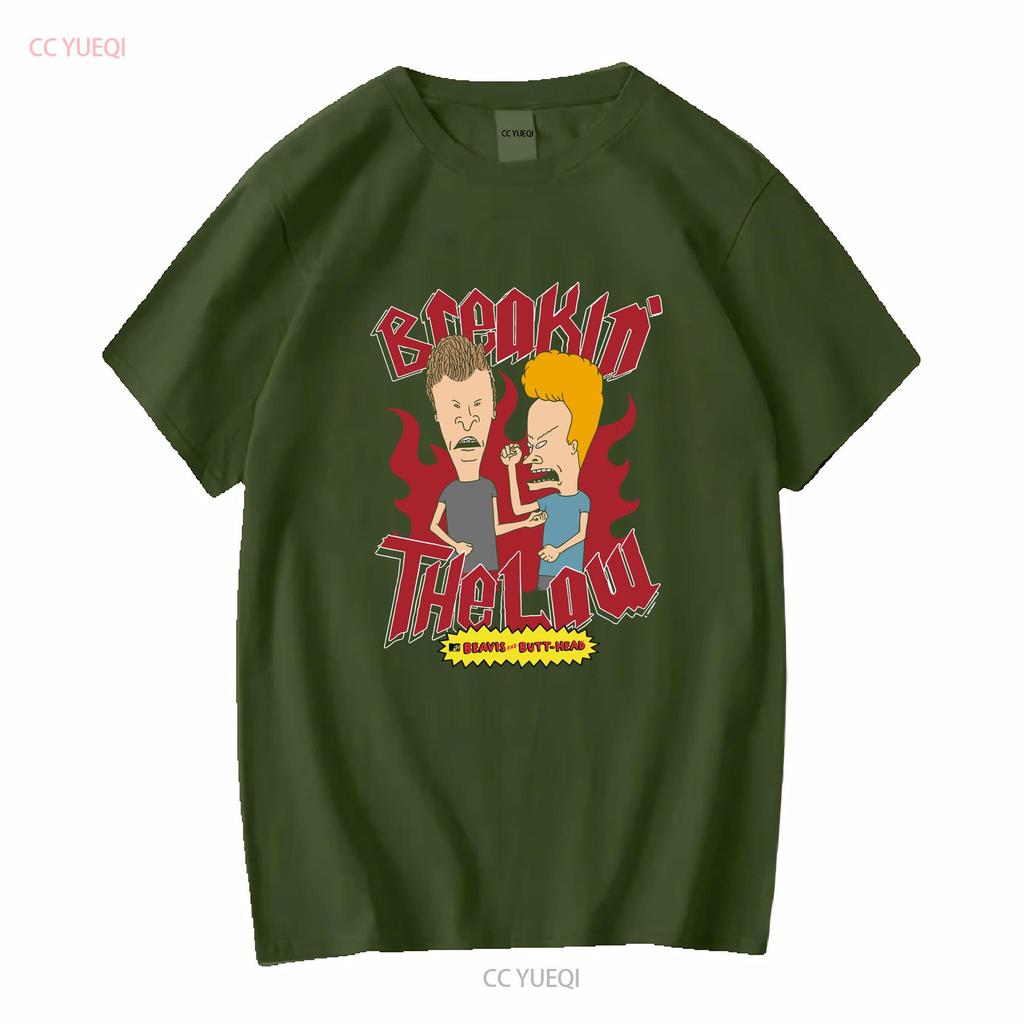 Beavis and Butthead Breaking The Law MTV TV T Shirt Vintage Washed Designer Clothes Graphic Stretched Stylish Casual Soft