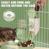 Hanging Automatic Pet Cat Food Feeder with 30oz Bowl and 500ml Water Dispenser Bunny Gravity Feeding Station Waterer Set Feeder