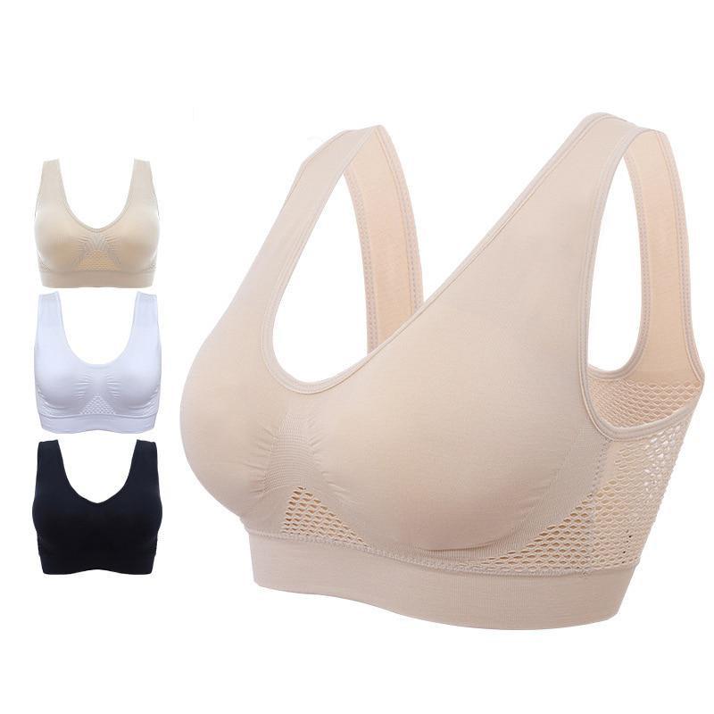 Bras for Women Plus Size Seamless Cotton Breathable Underwear Wireless with Pads Push Up Bra Plus