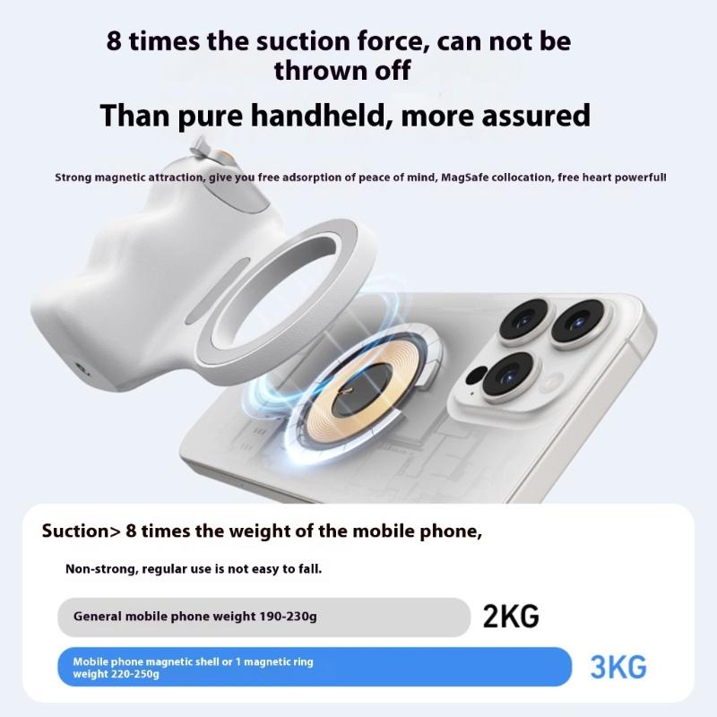 Wireless Bluetooth-compatible Tripod Handle with Against   Slip Magnetic Base Easy To Use for Smartphones Action Cameras