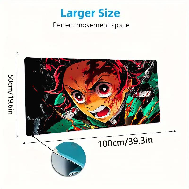 Demon Slayer Kimetsu no Yaiba Print Cushion Non-slip Laptop Tablet Big Mousepad XXL Mat Mini PC Playmat With Lock edge