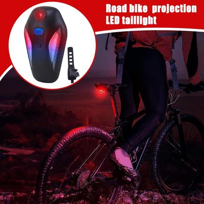 Rear Bike Light Rechargeable Projection Tail Light Bike Accessories Rechargeable Taillights Safety Warning For Cyclists Urban