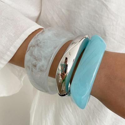 European and American Jewelry, Fashionable and Exaggerated, Irregular Resin Bracelet, Dopamine Colorful Rendering, Women's Bracelet