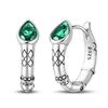 Snake Earrings 925 Silver Green Zircon Mysterious Spirit Snake Ear Studs For Women Formal Anniversary Birthday Party Jewelry
