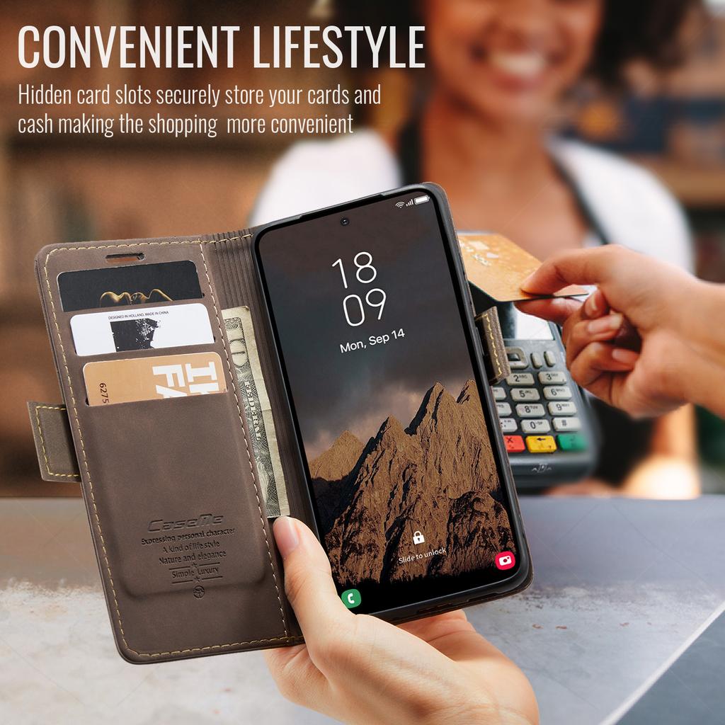 CaseMe High Quality Retro Magnetic Flip PU Leather Case for Samsung Galaxy S26 Ultra S25 S24 S23 S22 S21 S20 S10 S9 Wallet Cover