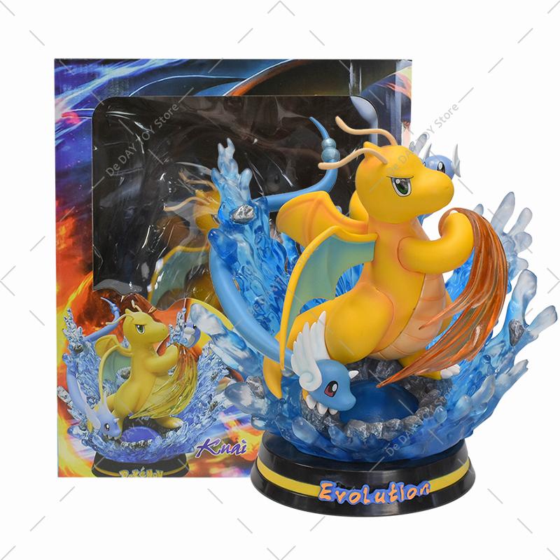 Anime Special Effects Figure Mega Charizard XY Greninja Gengar Mewtwo Three Form Evolution Led Light PVC Model Toys