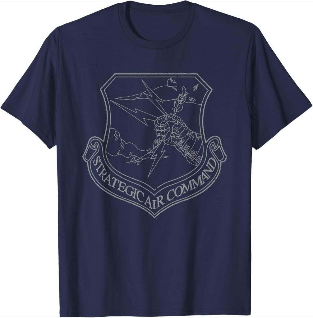 Strategic Air Command SAC Emblem Cold War Grunge design 100 cotton short sleeve Oneck casual printed mens Tshirt