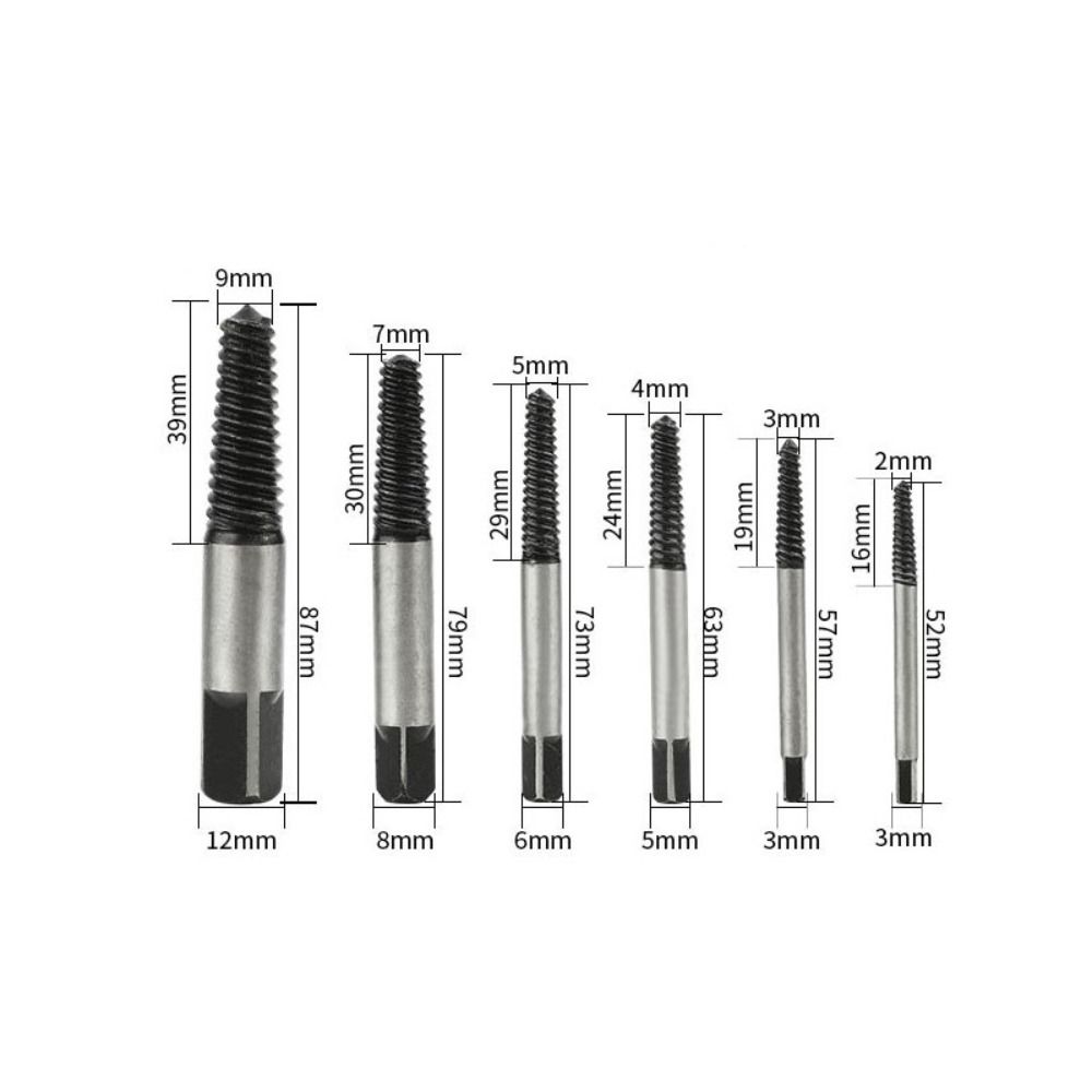6pcs Efficient Bolt Remover Convenient Drill Bit Set Wear-resisting Broken Screw Extractor  Faucet