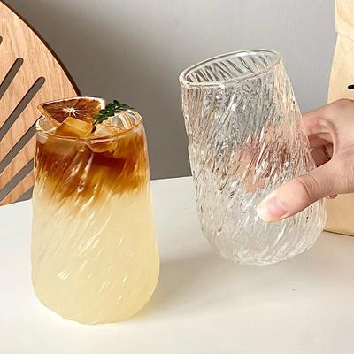 Transparent Coffee Cup Cocktail Glasses Vertical Grain Phnom Penh Glass Water Cup Juice Cup Coffee Whiskey Cups