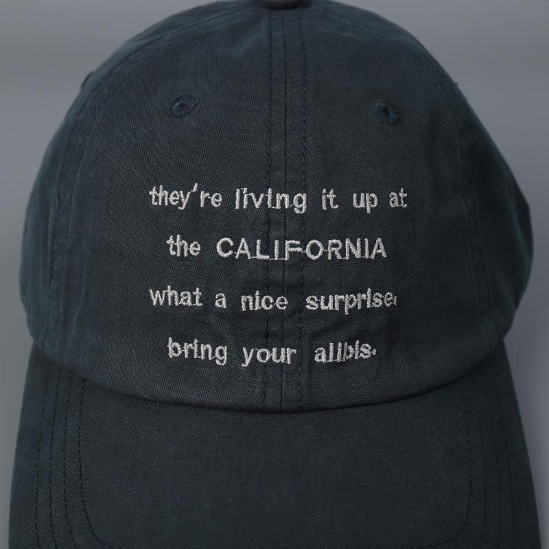 2026 Spring Summer New Korean Version Letter Embroidered Soft Top Curved Brim Sun Baseball Cap Washed Cotton Thin Sun Hat