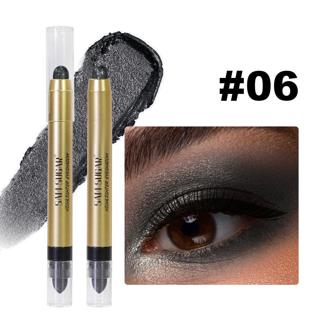 Two in One Metallic Eyeshadow Lip Gloss Waterproof Makeup Crayon High Color Payoff Shimmer Matte Dual Tip Beauty Pen