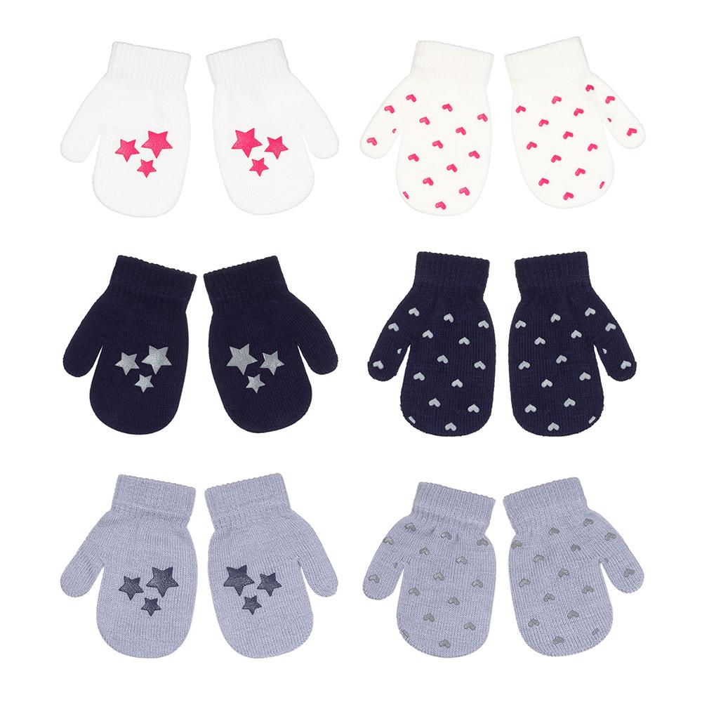 New Hot Soft Star Non-slip Knitted Mittens Kids Gloves Cute Cartoon Thick Warm