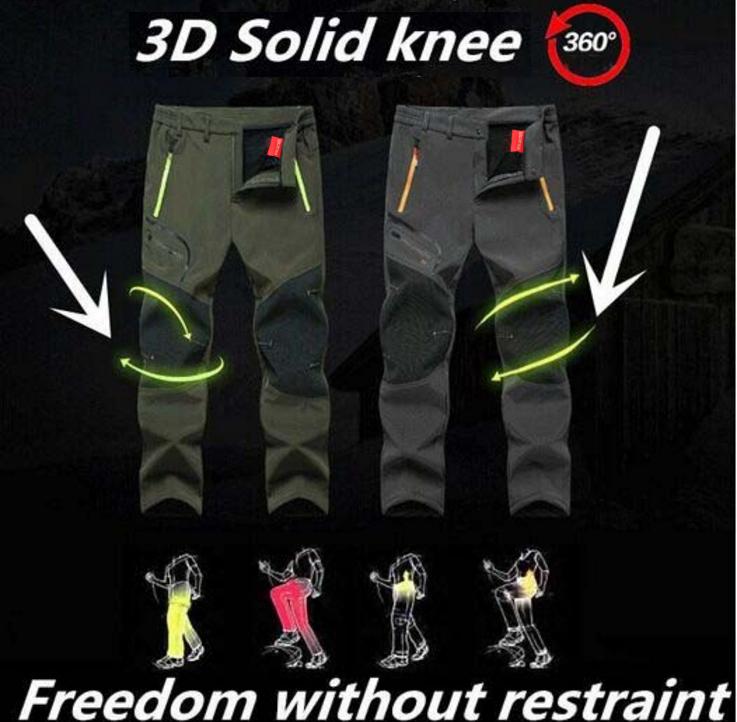 Pants Fleece Outdoor Warm Men Softshell Winter Climbing Hiking Sport Training Trousers