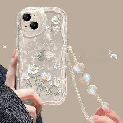 Anwendbar auf Apple 15 Handyhülle IPhone 14/13promax Linie Blume Armband 11/12 Transparentes Silikon Xr