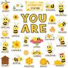 Bee Motivational Bulletin Board Decorations Positive Affirmation Posters Summer Sunflower Bee Hive Cutouts for Back To School Classroom Wall Decor