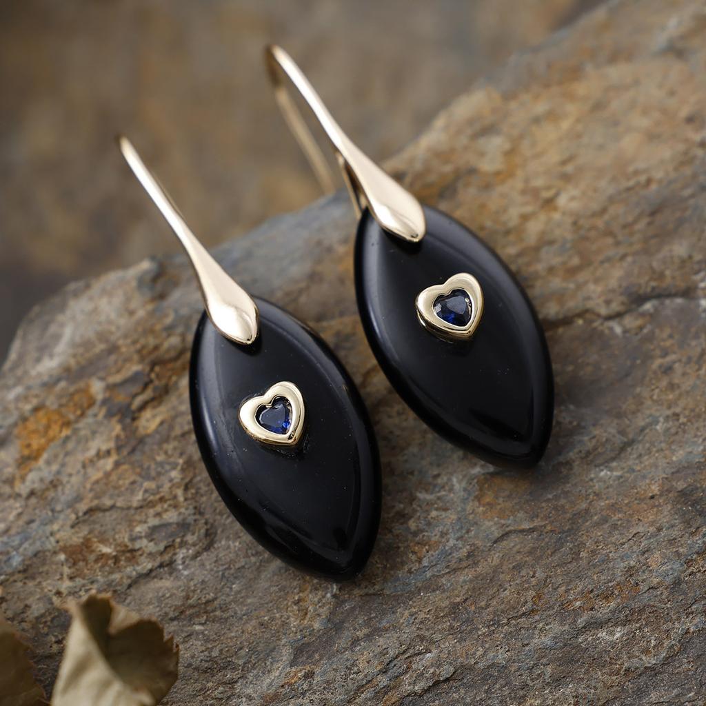 Luxury Design Natural Stone Crystal Splicing Zircon Pendant Earrings Earrings Fashion Gifts High Quality Earrings Source Factory
