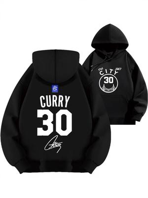 2025 Curry #30 Warriors Hoodie - Thickened Velvet Basketball Sport Top