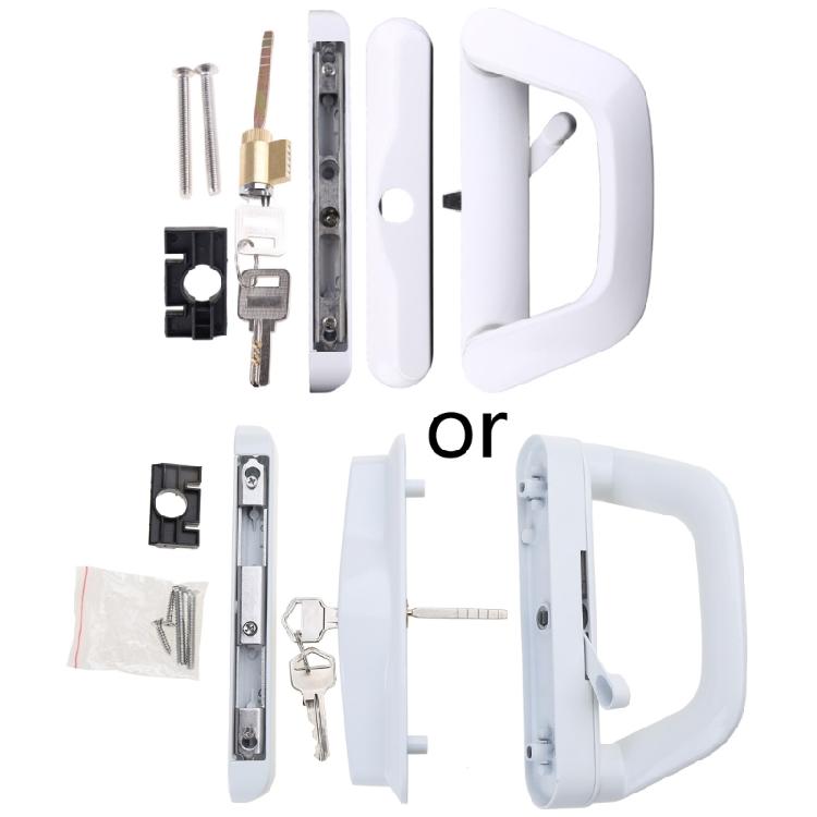 Easy Installation Patio Door Handle with for Key Zinc Alloy White/Black Door Han