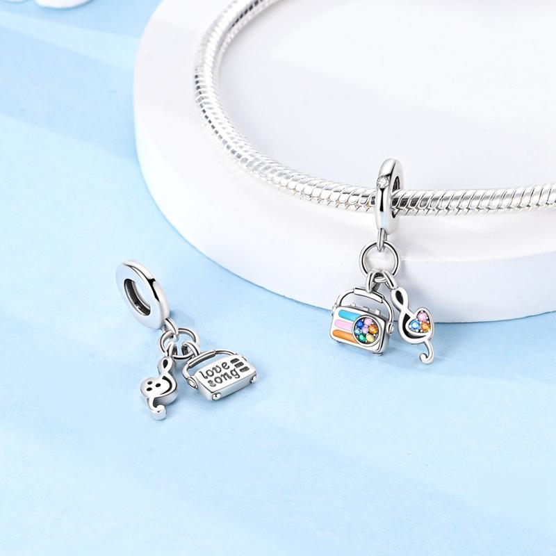 Charms Original Copper Color Zircon Stone Radio Pendant Beads Fit Bracelet Women Jewelry Diy Fine Gift Accessory