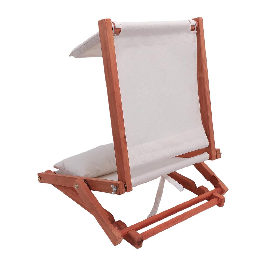 Foldable Beach Sunbathing Headrest Sunshade Chair Portable Wooden Beach Headrest Sunshade with Pillow